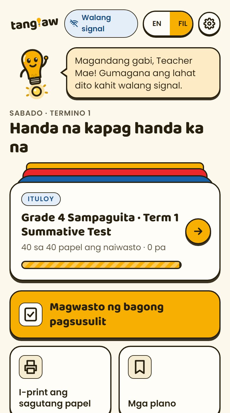 Home screen in Filipino