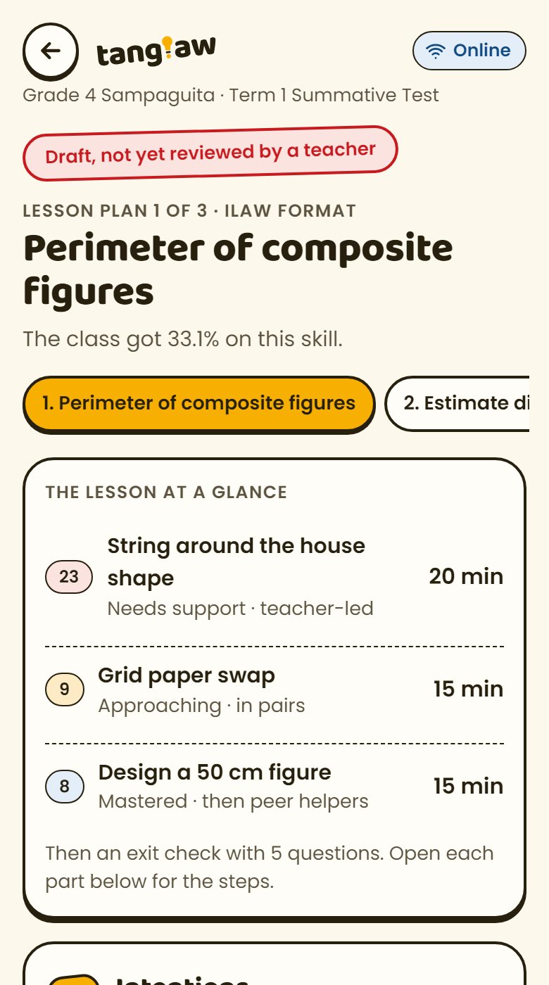 ILAW lesson plan at a glance